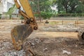 Excavator destruction in Work outdoor construction Royalty Free Stock Photo