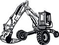 Excavator Dig Digger Machine Equipment - Construction Vehicle - Builder Building Build Fix Logo