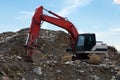 excavator digger hydraulic heavy equipment on construction site Royalty Free Stock Photo