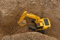 Excavator  are digging canalize the soil. Royalty Free Stock Photo