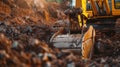 The excavator digging ground.AI generated image Royalty Free Stock Photo