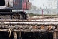 Excavator or digging machine working bucket digging ground in canal the process of construction site of the embankment for