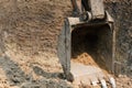 excavator digging making pond. earthmoving work Royalty Free Stock Photo