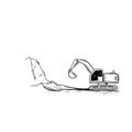 Excavator doodle icon vector hand draw Royalty Free Stock Photo