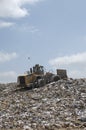 Excavator At Dumping Ground Royalty Free Stock Photo