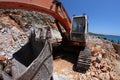 Excavator,fisheye Royalty Free Stock Photo