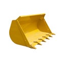 Excavator or Front Loader Heavy Machinery Yellow Metal Bucket Isolated on a White Background Royalty Free Stock Photo