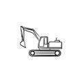 Excavator hand drawn sketch icon. Royalty Free Stock Photo