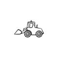 Excavator hand drawn sketch icon. Royalty Free Stock Photo