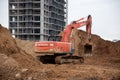 Excavator HITACHI ZAXIS 200 working at construction site