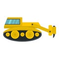 Excavator with hydraulic hammer icon isolated