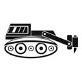 Excavator with hydraulic hammer icon simple Royalty Free Stock Photo