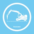 Excavator with hydraulic hammer Royalty Free Stock Photo