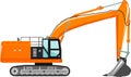 Excavator Icon in Flat Style. Vector Illustration