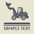 Excavator icon or sign, vector illustration Royalty Free Stock Photo