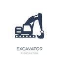 Excavator icon. Trendy flat vector Excavator icon on white background from Construction collection