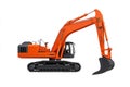 Excavator isolated on white background. Heavy Machinery. Construction Vehicle. Digger Machine. Royalty Free Stock Photo