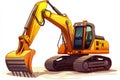 Excavator isolated on white background. Heavy Machinery. Construction Vehicle. Digger Machine. Royalty Free Stock Photo