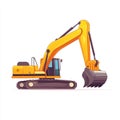 Excavator isolated on white background. Heavy Machinery. Construction Vehicle. Digger Machine. Royalty Free Stock Photo