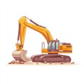 Excavator isolated on white background. Heavy Machinery. Construction Vehicle. Digger Machine. Royalty Free Stock Photo