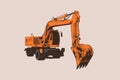 Excavator. Isolated. Special equipment. Construction machinery. Vector illustration.
