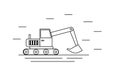 Excavator Line Art Royalty Free Stock Photo