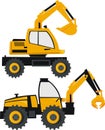 Excavator and loader