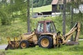 Excavator loader or backhoe machinery during earthmoving works at outdoor Royalty Free Stock Photo