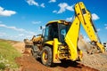 Excavator Loader with backhoe works Royalty Free Stock Photo