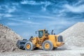 Excavator loader with backhoe works Royalty Free Stock Photo