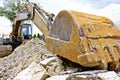 Excavator loader machine at construction site Royalty Free Stock Photo