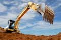 Excavator loader in sandpit Royalty Free Stock Photo