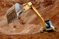 Excavator loader in sandpit Royalty Free Stock Photo