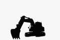 Excavator loader silhouette on white background Royalty Free Stock Photo