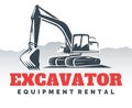 Excavator logo design. Royalty Free Stock Photo