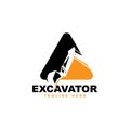 Excavator logo design vector template.backhoe symbol Royalty Free Stock Photo