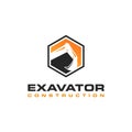 Excavator logo designs concept illustration