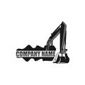 Excavator Vector Logo Template. Excavator logo. Excavator isolated. Digger, construction, backhoe, construction business icon. Royalty Free Stock Photo