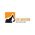 Excavator logo template design. Royalty Free Stock Photo