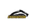 Excavator logo template vector. Heavy equipment logo vector for construction company. Creative excavator illustration for Royalty Free Stock Photo