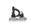 Excavator logo template vector. Heavy equipment logo vector for construction company. Creative excavator illustration for logo Royalty Free Stock Photo