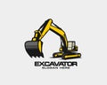 Excavator logo template vector. Heavy equipment logo vector for construction company. Creative excavator illustration for logo Royalty Free Stock Photo