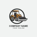 Excavator logo template vector. Heavy equipment logo vector for construction company Royalty Free Stock Photo