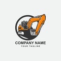 Excavator logo template vector. Heavy equipment logo vector for construction company Royalty Free Stock Photo