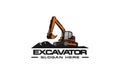 Excavator logo template vector. Heavy equipment logo vector for construction company. Creative excavator illustration for logo tem Royalty Free Stock Photo