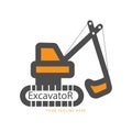 Excavator logo designs concept vector illustration Royalty Free Stock Photo