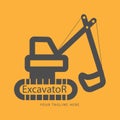 Excavator logo designs concept vector illustration Royalty Free Stock Photo