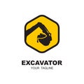 excavator logo vector icon illustration design Royalty Free Stock Photo