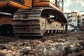 Excavator, machine in construction site, crawler excavator Royalty Free Stock Photo