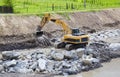 Excavator machine at work Royalty Free Stock Photo